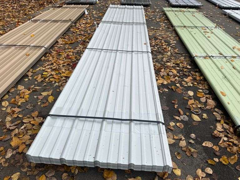 White Corrugated Metal Panel 3'x16'