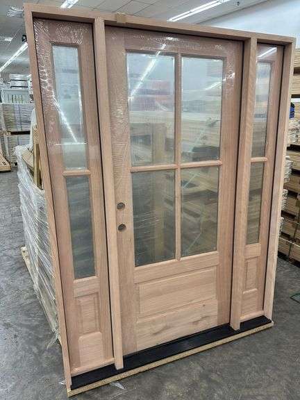 Exterior 4-Lite Mahogany Door 1-3-1 RH