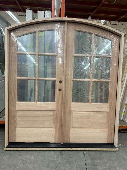 Exterior 6-Lite Mahogany Arch Top Door LH
