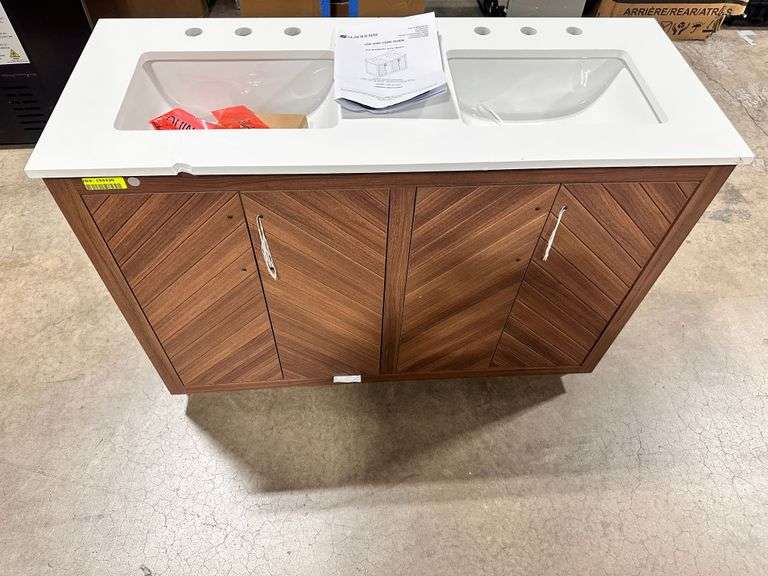 Glacier Bay Huckleberry 48 in. Spiced Walnut Bath Vanity