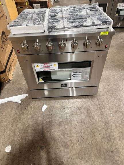 Galiano 5.36 Cu. Ft. Stainless Freestanding 6 Burners Gas Range.