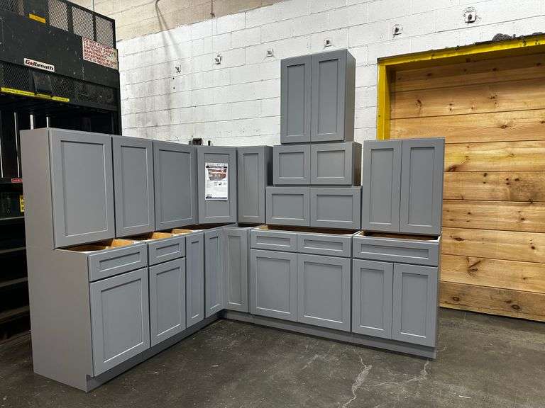 ASSEMBLED Pacific Gray Kitchen Cabinet Set 10'x12'