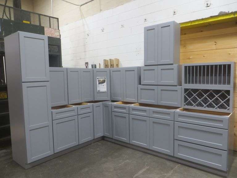 Assembled Pacific Gray Kitchen Cabinet Set 10'x15'