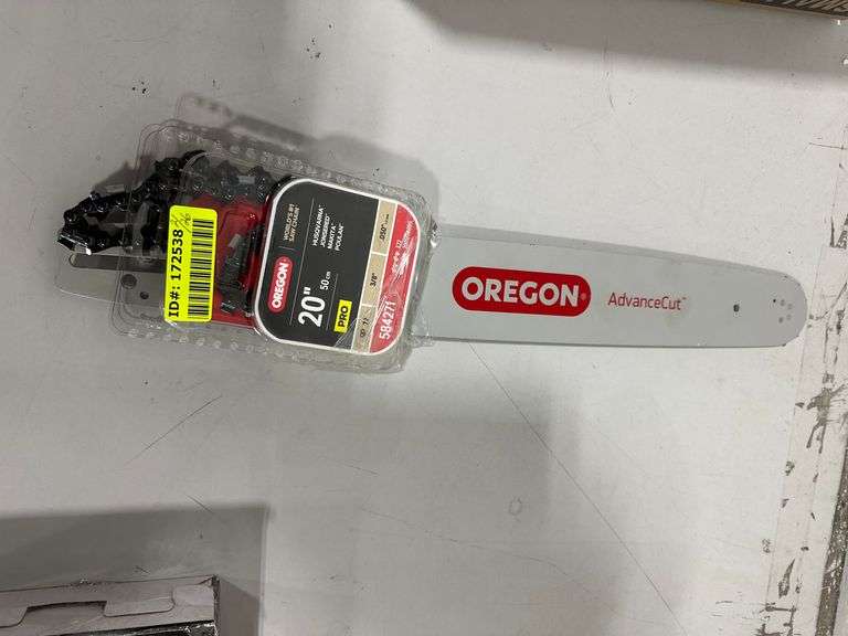 Oregon 20 in. Chainsaw Bar & E72 Chain - Lambrecht Auction, Inc.