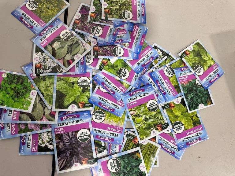 40 Assorted Ferry Morse Herb Seed Packets - Lambrecht Auction, Inc.