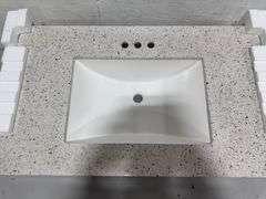 Home Decorators Collection 37" W x 22" D Engineered Solid Surface White Rectangular Single Sink