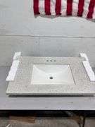 Home Decorators Collection 37" W x 22" D Engineered Solid Surface White Rectangular Single Sink