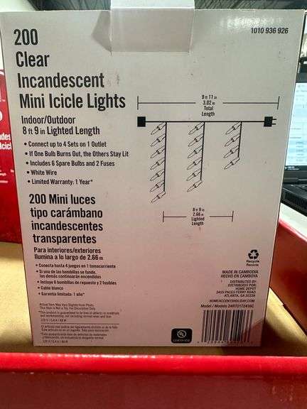 Home Accents Holiday 200 Count Warm White Mini Icicle Lights(6x$)