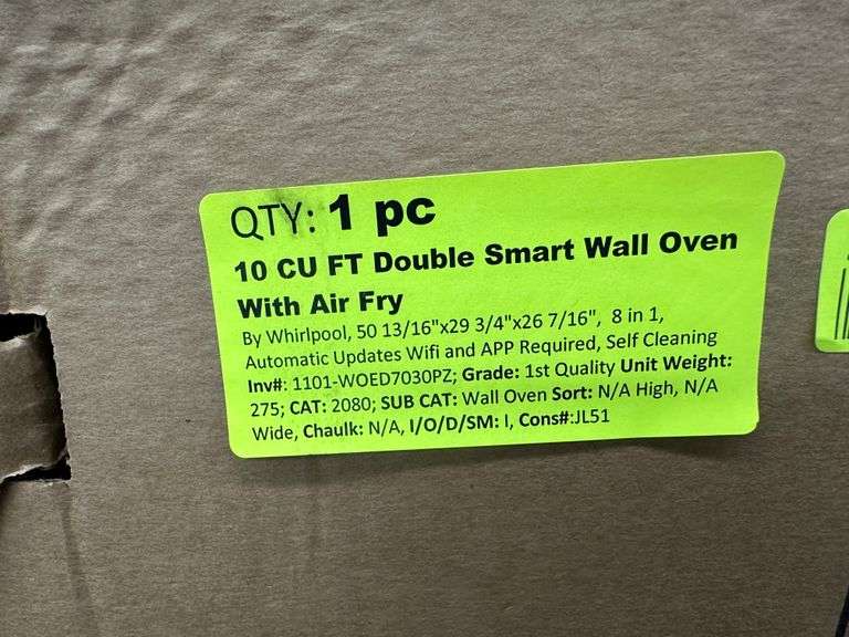 10 Cubic Feet Double Smart Wall Oven With Air Fryer