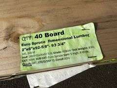 Euro Spruce Dimensional Lumber 2"x6"x92 5/8"-93 3/4"