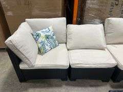 7 Piece Wicker Outdoor Patio Furniture Set - Coffee & Beige