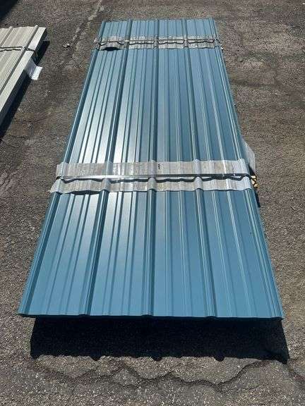 Slate Blue Corrugated Metal Panel 3'x8' - Lambrecht Auction, Inc.