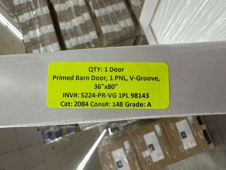 Primed Barn Door 1 Panel, V-Groove, 36"x80"