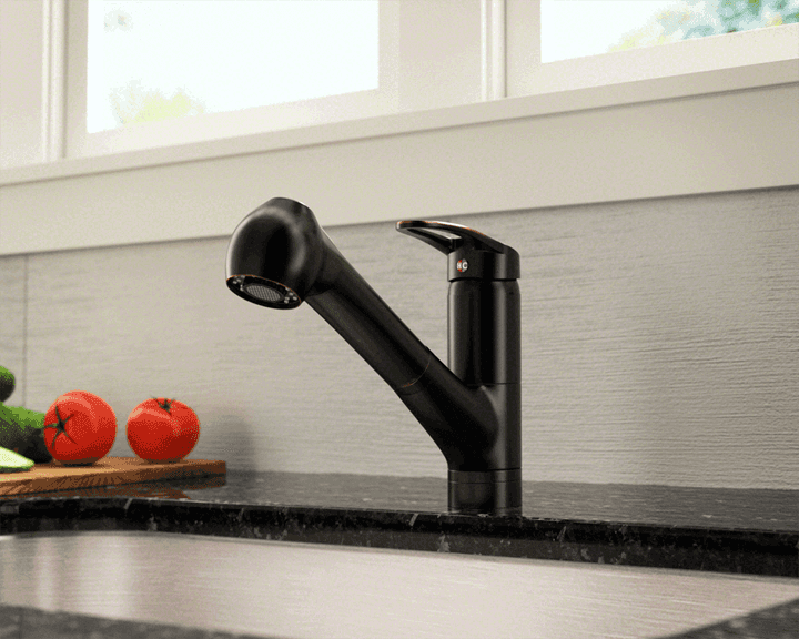 Antique Bronze Single Handle Pull Out Kitchen Faucet