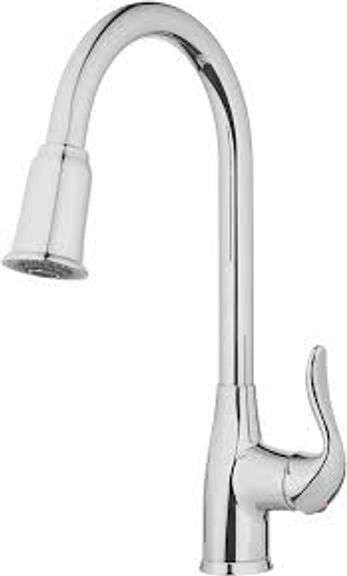 High Arc Pull-Down Kitchen Faucet, Polished Chrome