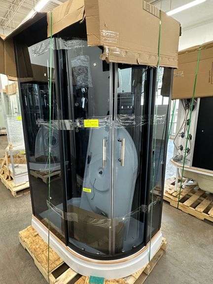 Black Luxury Shower 32"x47" LHD, Jetted, With Many Accessories