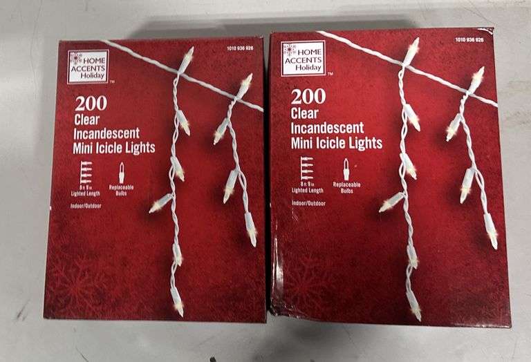 Home Accents Holiday 200  Mini LED Icicle Lights+300 Clear Mini Lights