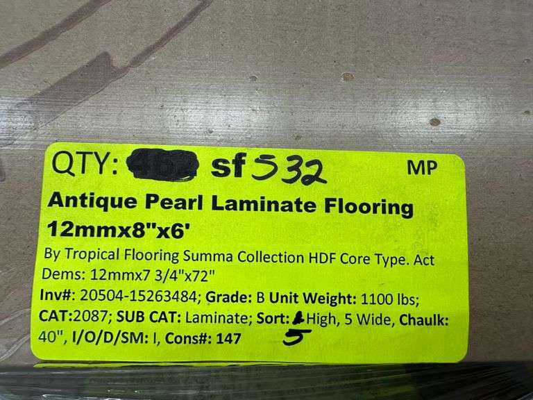 Antique Pearl Laminate Flooring 12mmx8"x6'