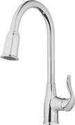 High Arc Pull-Down Kitchen Faucet, Polished Chrome