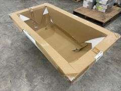 White IMPACT Drop-In Bathtub End Drain Acrylic 66"x34"