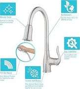 High Arc Pull-Down Kitchen Faucet, Polished Chrome