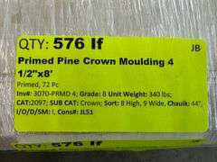 Primed Pine Crown Moulding 4 1/2"x8'