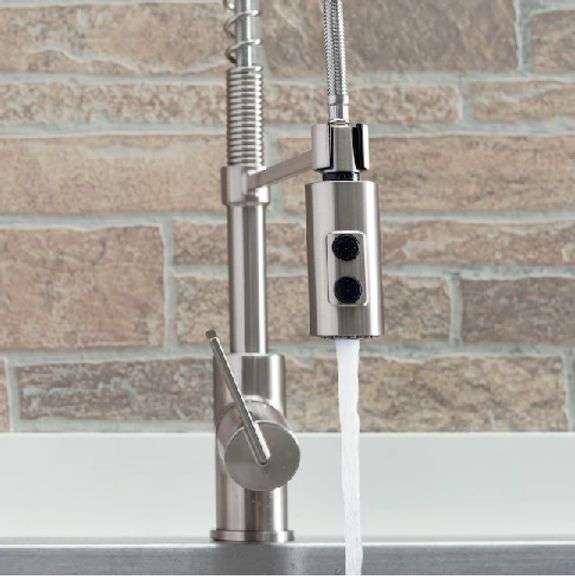 Brushed Nickle Commercial Style Pull-down Kitchen Faucet