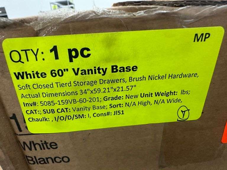 White 60" Vanity Base