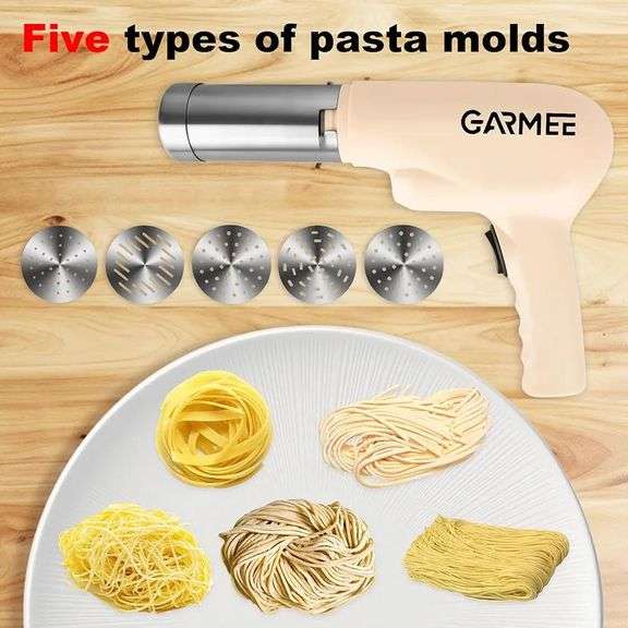 Electric Pasta Maker Machine - Automatic Noodle Maker With 5 Molds & Sausage Attachment