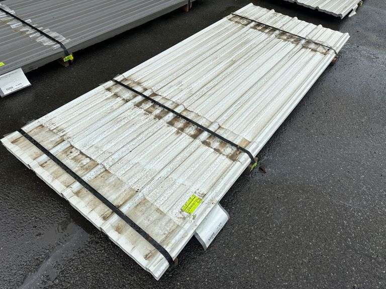 White Corrugated Metal Panel 3'x8'