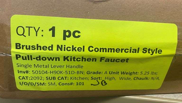 Brushed Nickle Commercial Style Pull-down Kitchen Faucet