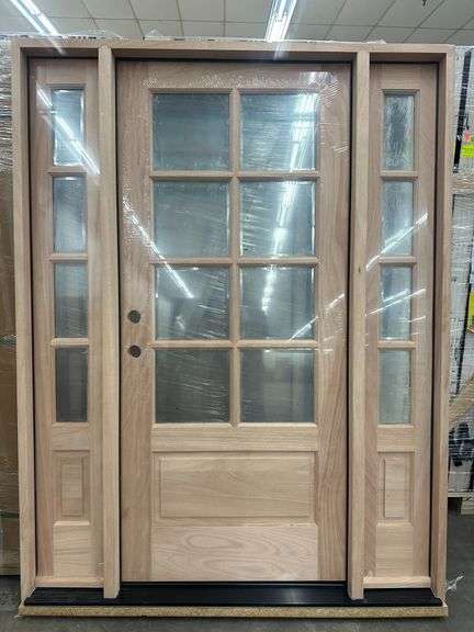 Exterior 8-Lite Mahogany Door 1-3-1 RH