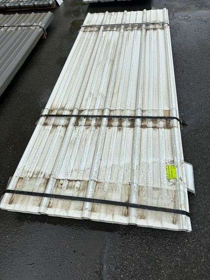 White Corrugated Metal Panel 3'x8'