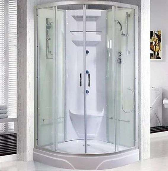 White Luxury Shower 38"x38" CD, Jetted, With Many Accessories