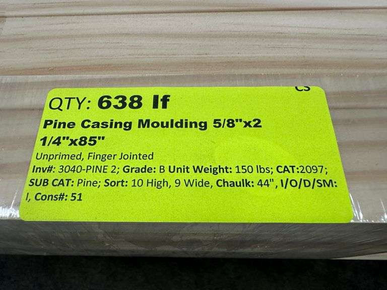Pine Casing Moulding 5/8"x2 1/4"x85"