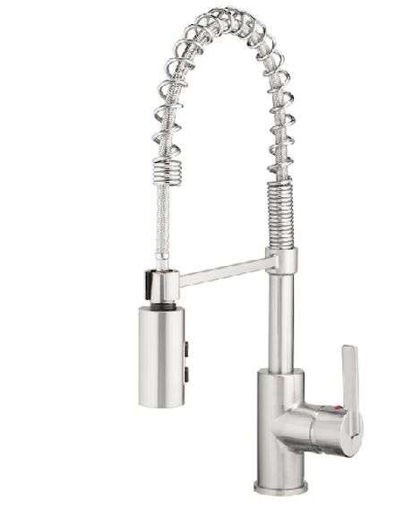 Brushed Nickle Commercial Style Pull-down Kitchen Faucet