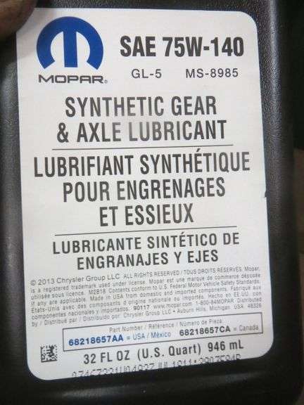 Mopar Differential Gear Oil 68218657AB – 75W-140, Genuine OEM