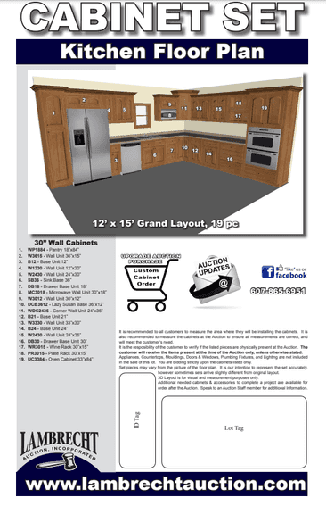 Stone Harbor Gray Kitchen Cabinet Set 12'x15'