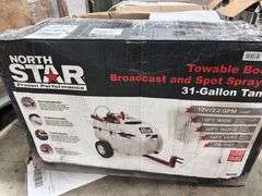 Tow-Behind Trailer Boom Broadcast and Spot Sprayer, 31 Gallons, 2.2 GPM, 12 Volt DC