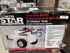 Tow-Behind Trailer Boom Broadcast and Spot Sprayer, 21 Gallons, 2.2 GPM, 12 Volt DC
