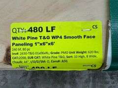White Pine T&G WP4 Smooth Face Paneling 1"x6"x6'