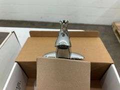Low Arc Bathroom Faucet Chrome Finish Single Handle