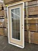 Exterior Full Decorative Glass Fiberglass Door 36"x80" LH