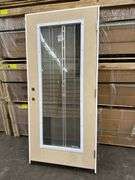 Exterior Full Decorative Glass Fiberglass Door 36"x80" LH