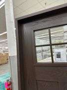 Dark Walnut, Ext Fiberglass, 330 W/6 Lite 22"x16", Clear Glass,36"x80", LH