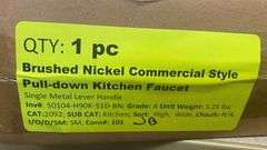 Brushed Nickle Commercial Style Pull-down Kitchen Faucet