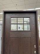 Dark Walnut, Ext Fiberglass, 330 W/6 Lite 22"x16", Clear Glass,36"x80", LH