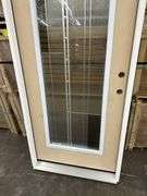 Exterior Full Decorative Glass Fiberglass Door 36"x80" LH
