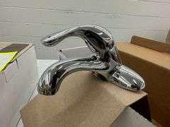 Low Arc Bathroom Faucet Chrome Finish Single Handle