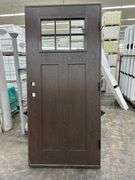 Dark Walnut, Ext Fiberglass, 330 W/6 Lite 22"x16", Clear Glass,36"x80", LH